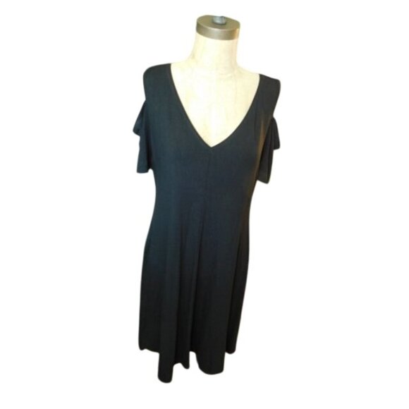 White House Black Market WHBM Size L Large Cold Shoulder STRETCH Short Dress - Picture 1 of 2